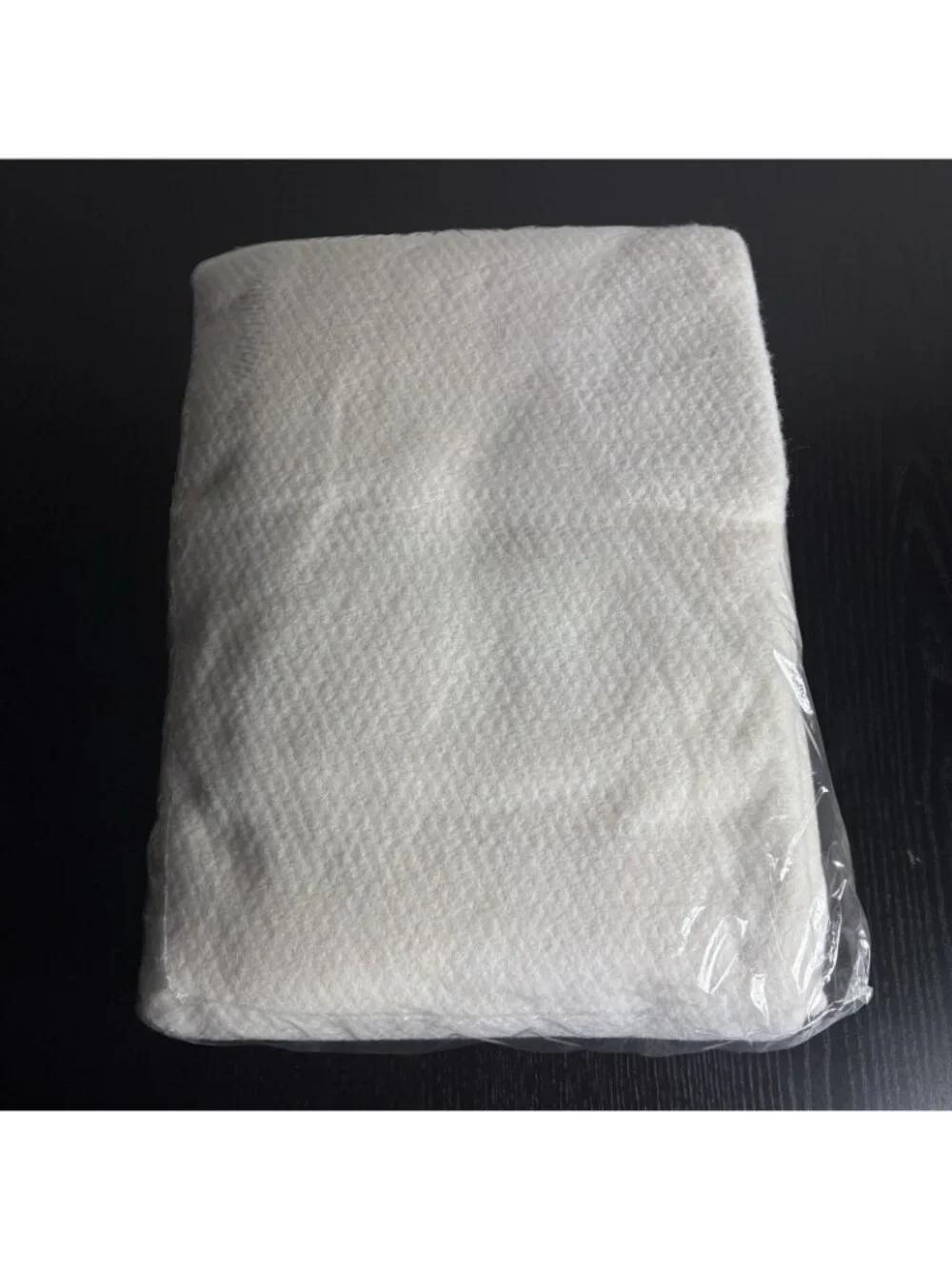 Vintage 80s OWEN Conventional Twin/Full Blanket Ivory/Cream w/Binding NEW